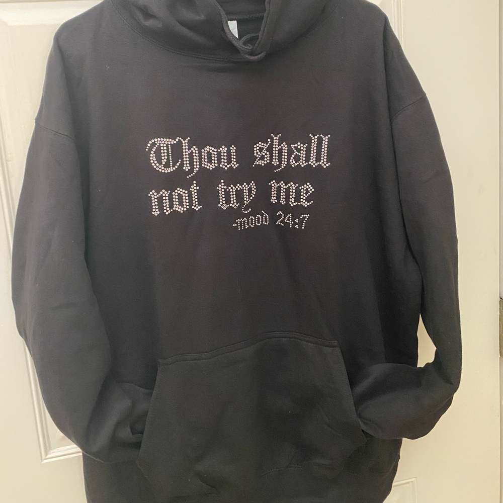 Black “Thou shall not try me” Hoodie